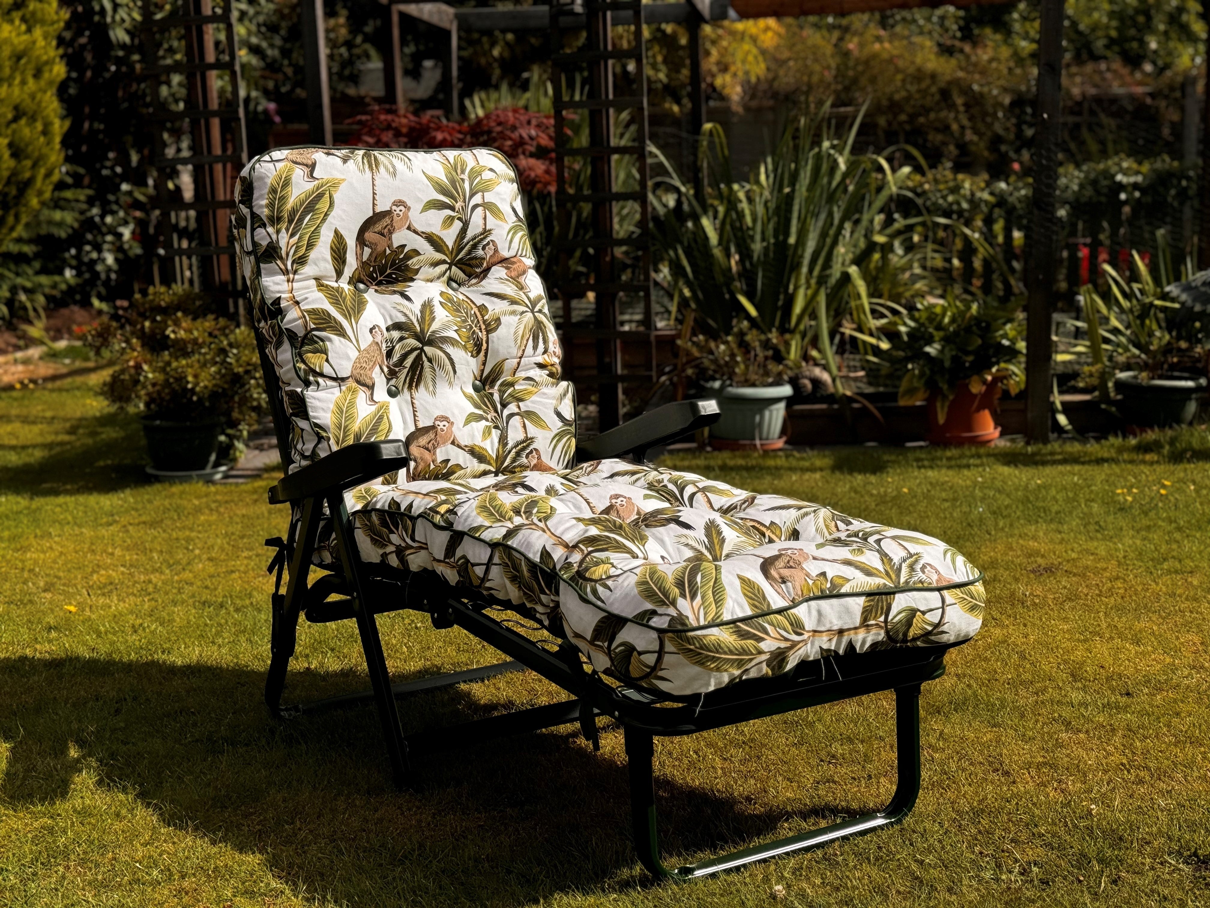 Deluxe Garden Sunbed REPLACEMENT CUSHION ONLY pattern options availab The Garden Furniture Shop