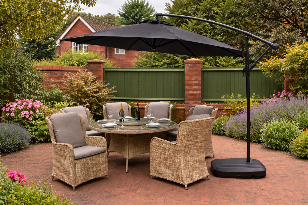 3m Cantilever Garden Parasol | UV30+ | Crank & Tilt