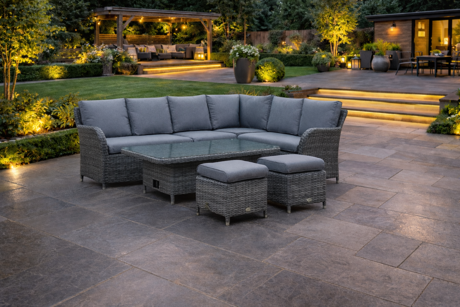 Toulouse 7 Piece Modular Corner Set Rattan Garden – The Garden ...