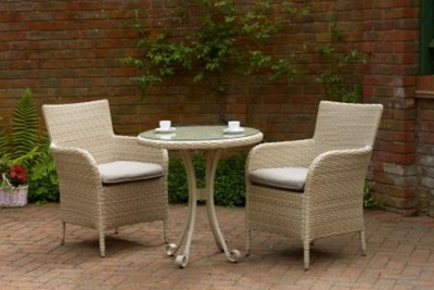 Colmar Rattan Tea for Two Furniture Set Latte