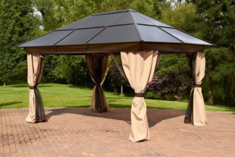 Glendale Polycarbonate Gazebo Bronze Aluminium 3x3m Mocha