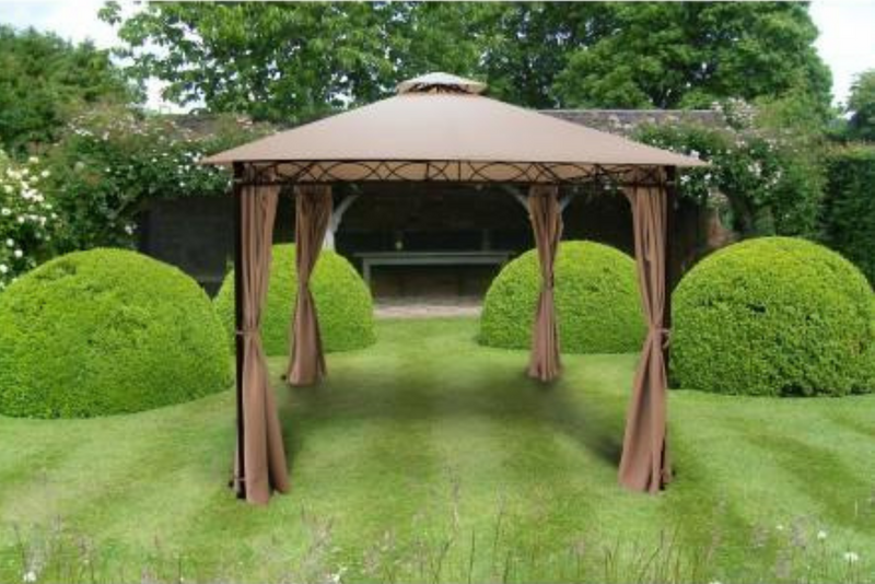 Marco Polo 3m Gazebo Light Brown Curtain set