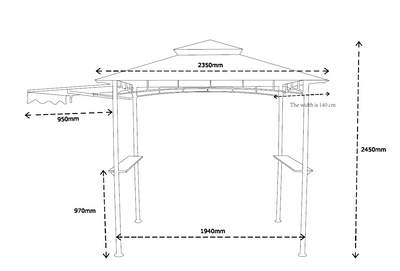 BBQ Shelter Gazebo 2.45m