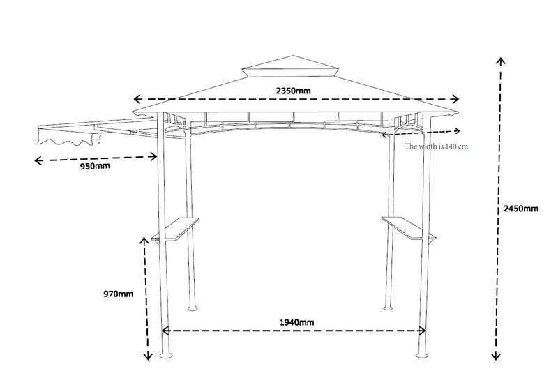 BBQ Shelter Gazebo 2.45m