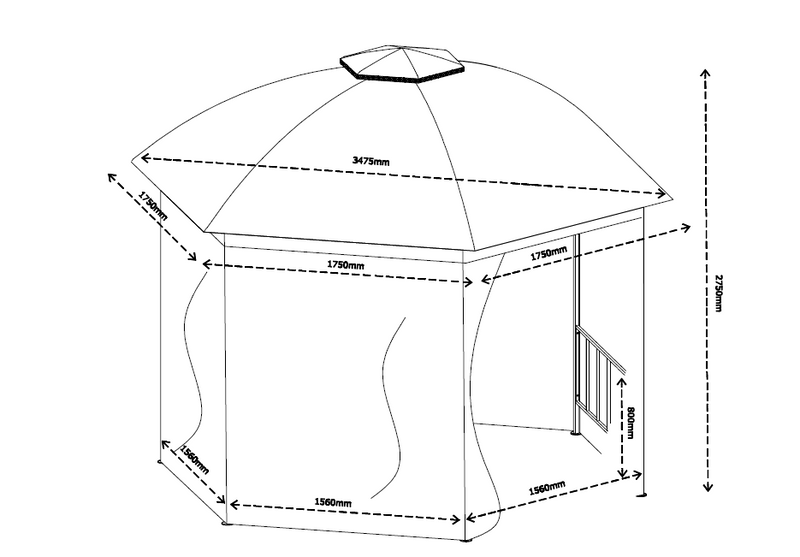 Glendale Big Hexagon 3.5m x 3.5m Gazebo