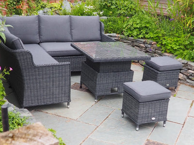 Cannes 5 Piece Corner Sofa Set with Hi Lo Table Charcoal