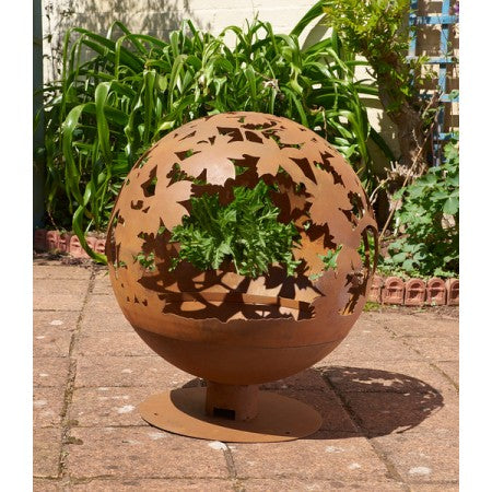 Rust Effect Round Metal Fire Pit