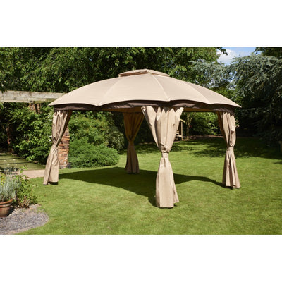 Rio 3m x 3.65m Gazebo Curtain Set Light Brown