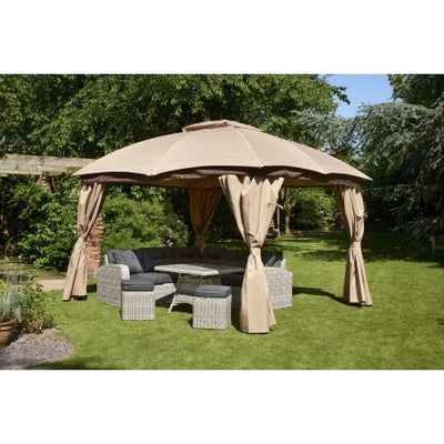 3m x 3.65m Gazebo Canopy Light Brown