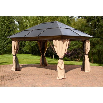 Glendale Polycarbonate Gazebo Bronze Aluminium 3x3m Mocha SuccessActive