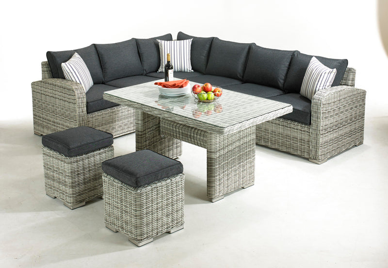 Corner grey garden furniture set