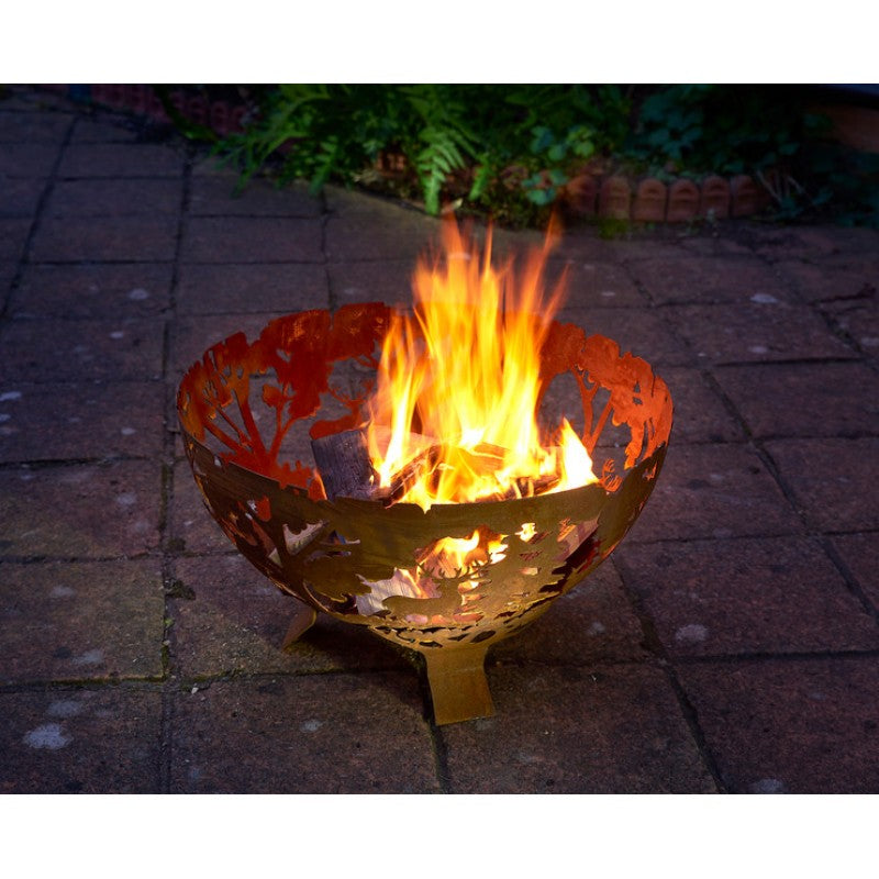 Rust Effect Half Globe Metal Fire Pit