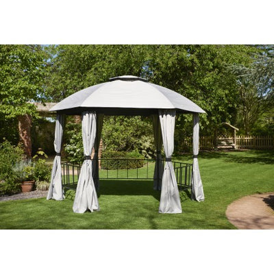  Big Hexagon 3.5m x 3.5m Gazebo Grey