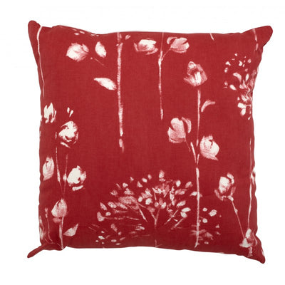 Outdoor Scatter Cushions 18" x 18" red flower