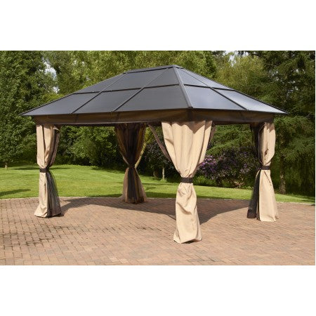 Polycarbonate Plus Gazebo Curtain Set Light Brown