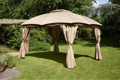 Rio 3m x 3.65m Gazebo Canopy Light Brown