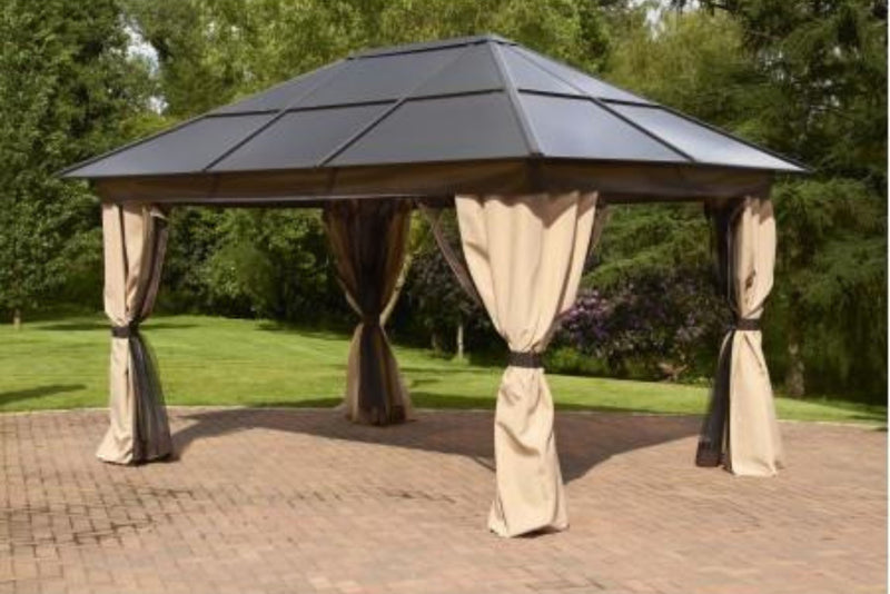 Polycarbonate Plus Gazebo Curtain Set Light Brown