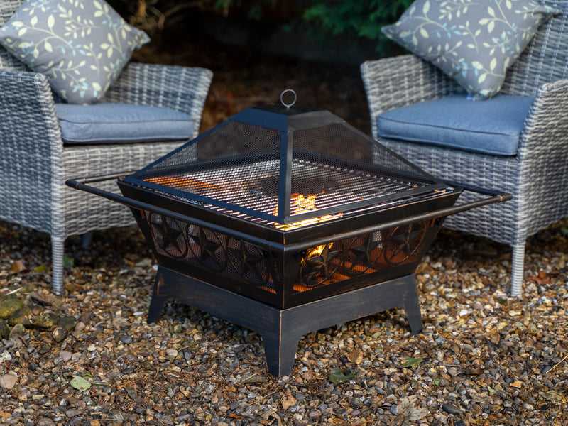 Stars Bronze wash Fire Pit/BBQ