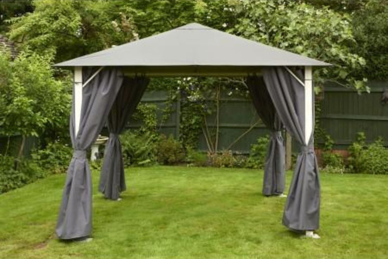 Vintage Garden Gazebo Curtain Set Grey