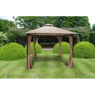 Marco Polo 3m Gazebo Light Brown Curtain set