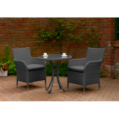 Rattan Tea for Two Furniture Set Charcoal