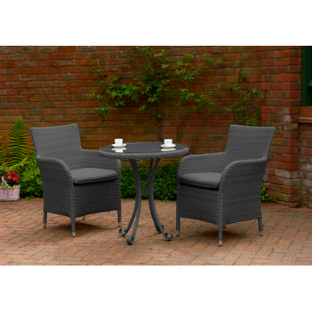 Rattan Tea for Two Furniture Set Charcoal