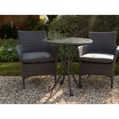 Rattan Tea for Two Furniture Set Charcoal