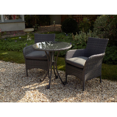 Rattan Tea for Two Furniture Set Charcoal